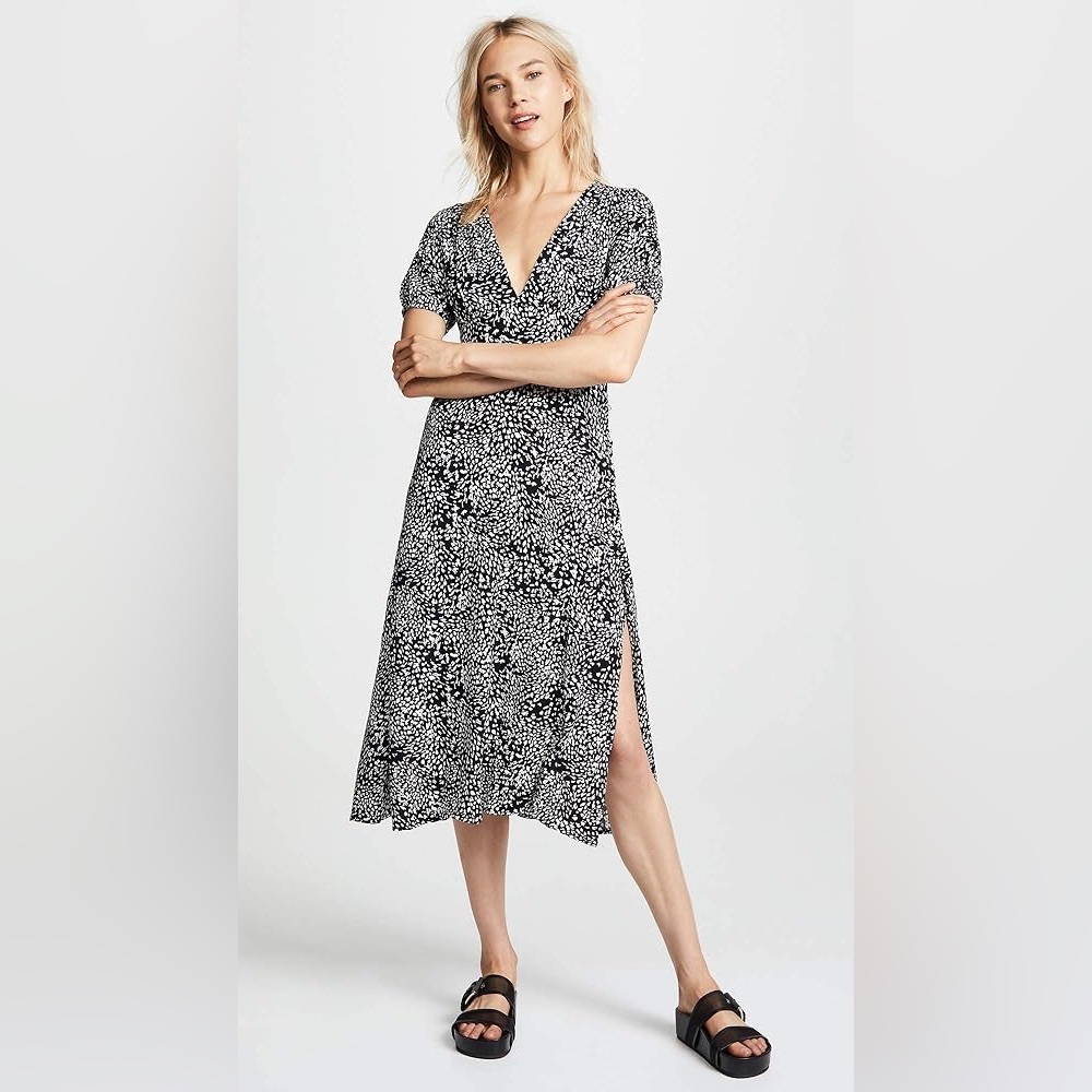 NWOT Free People Looking For Love Printed Empire-Waist Dress, Size 0 XS XXS